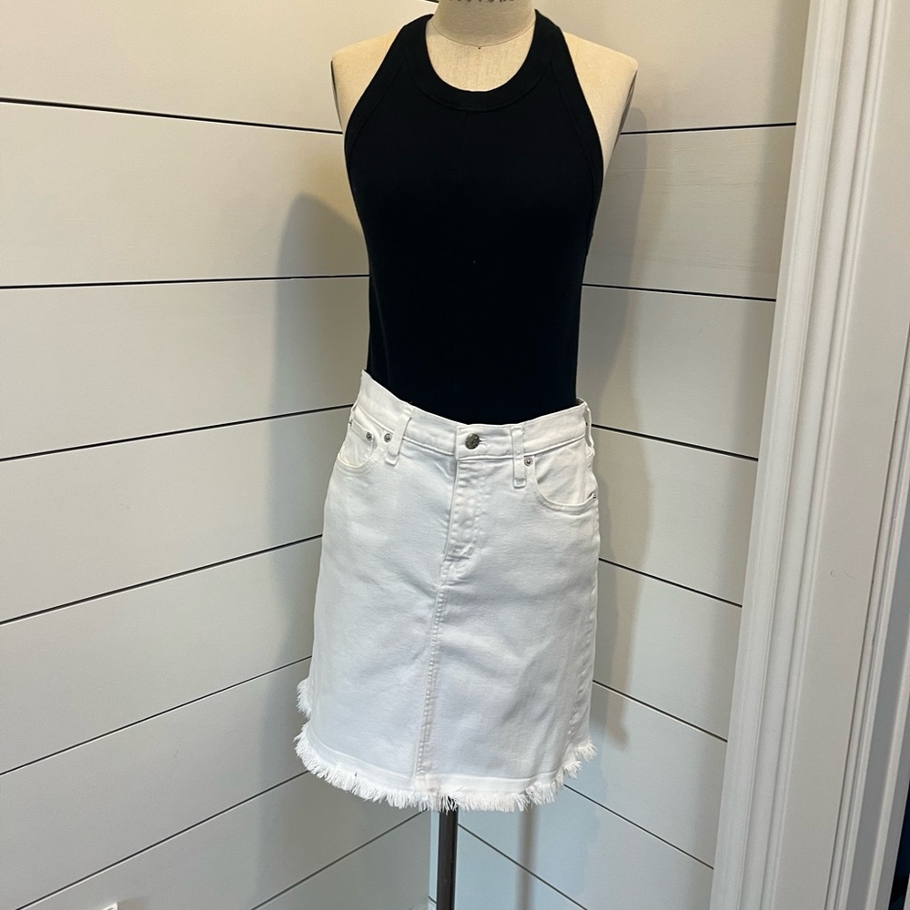J.Crew white denim mini skirt
